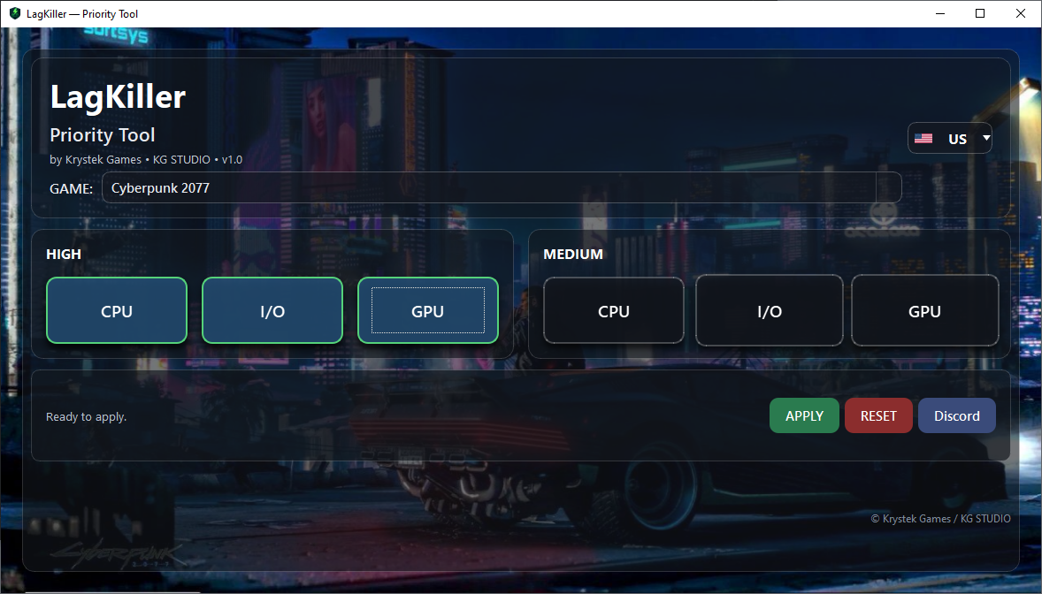 LagKiller UI with background